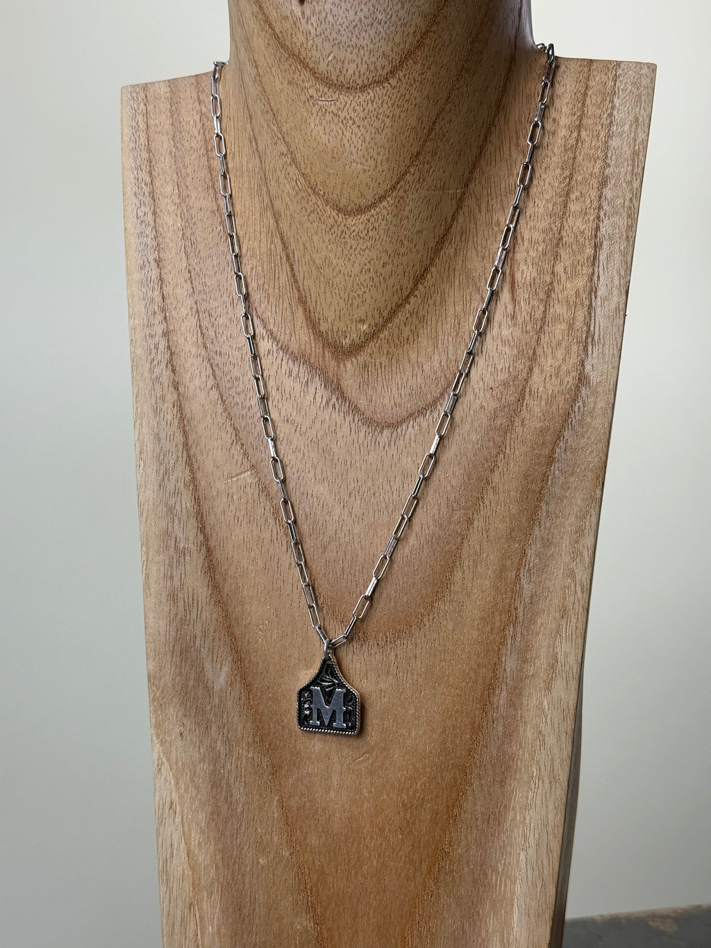 Ear Tag Initial Necklace