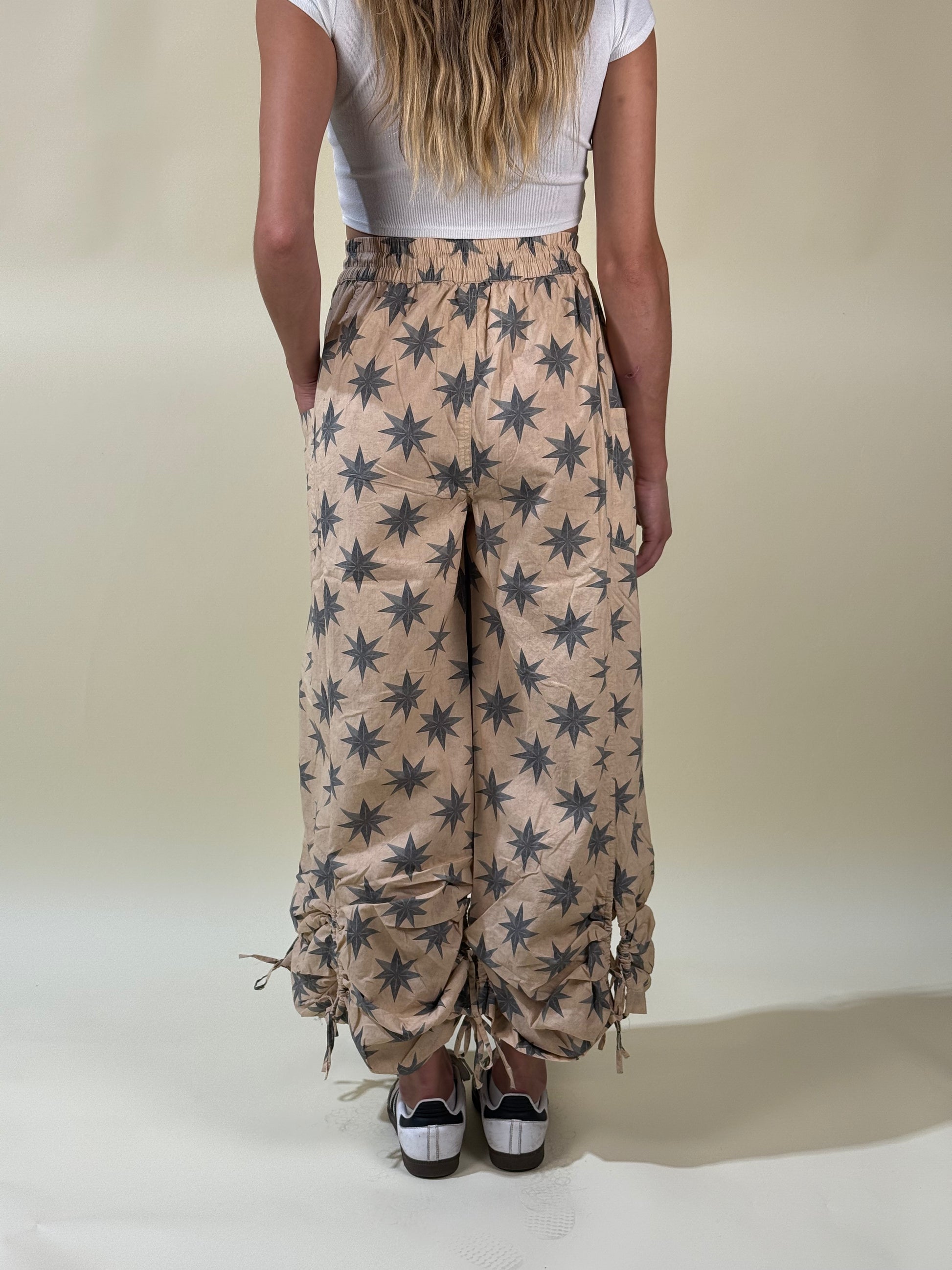 Star Wide Leg Draw String Pants