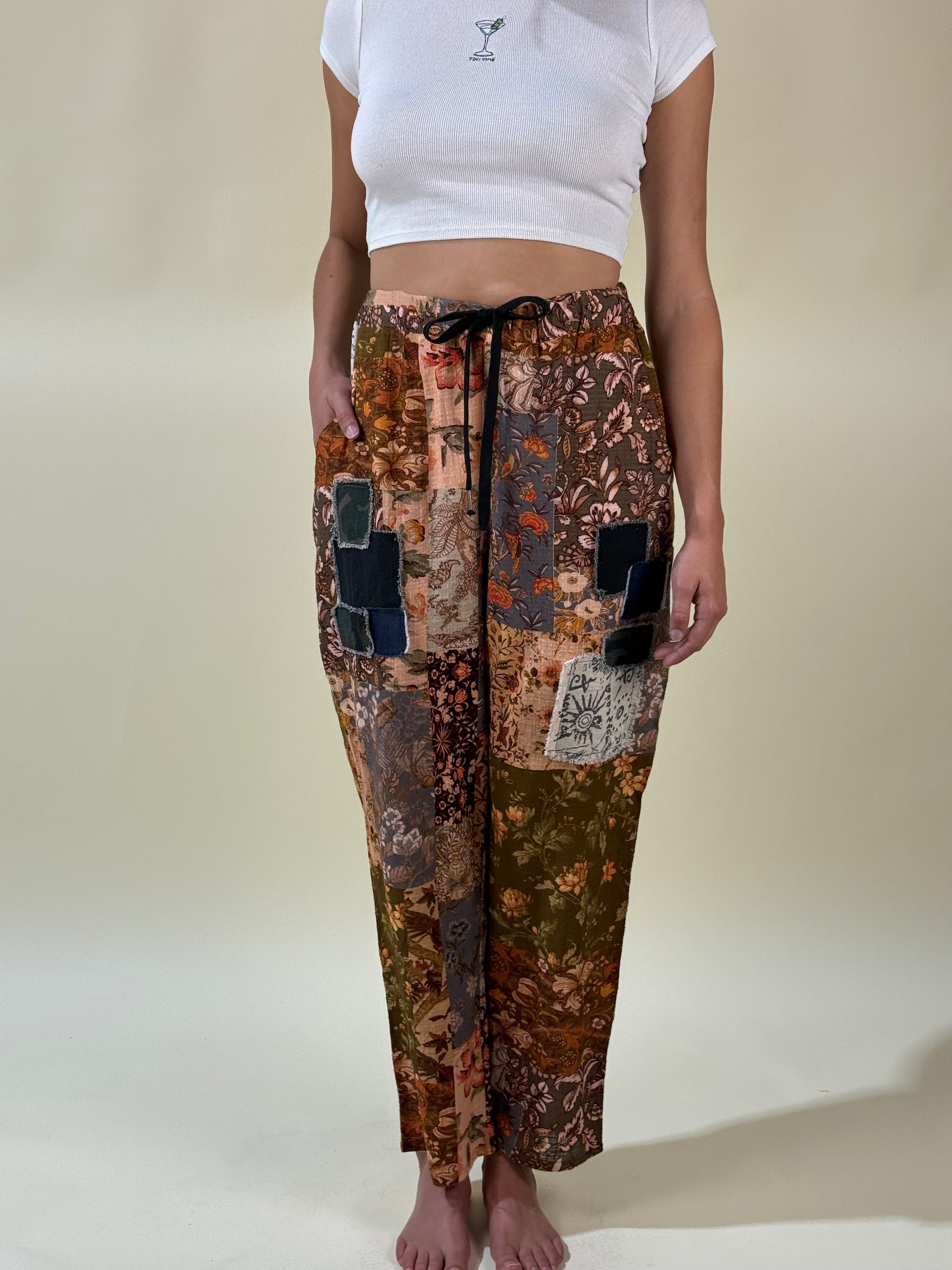 Flower Patchwork Pants