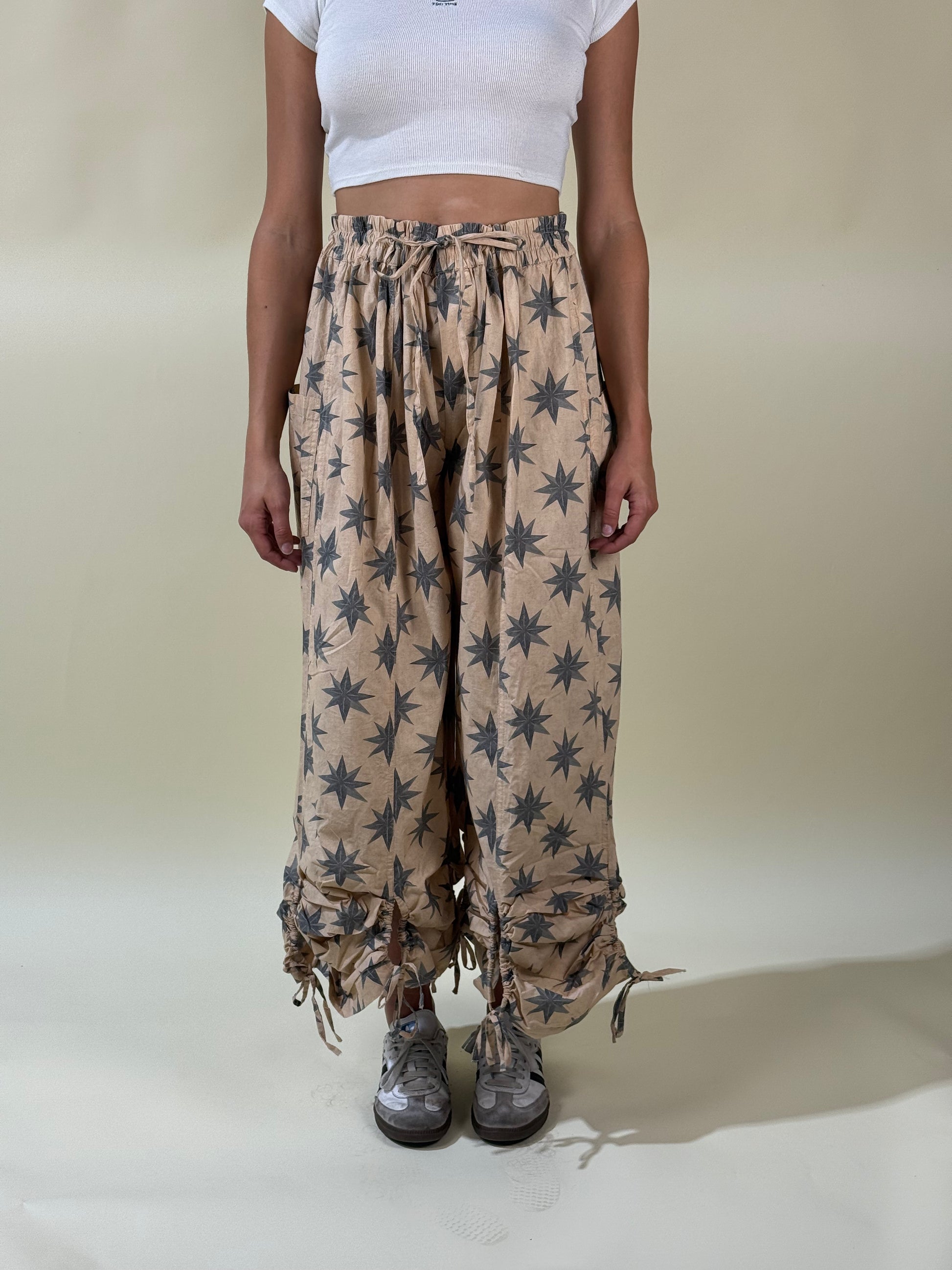 Star Wide Leg Draw String Pants