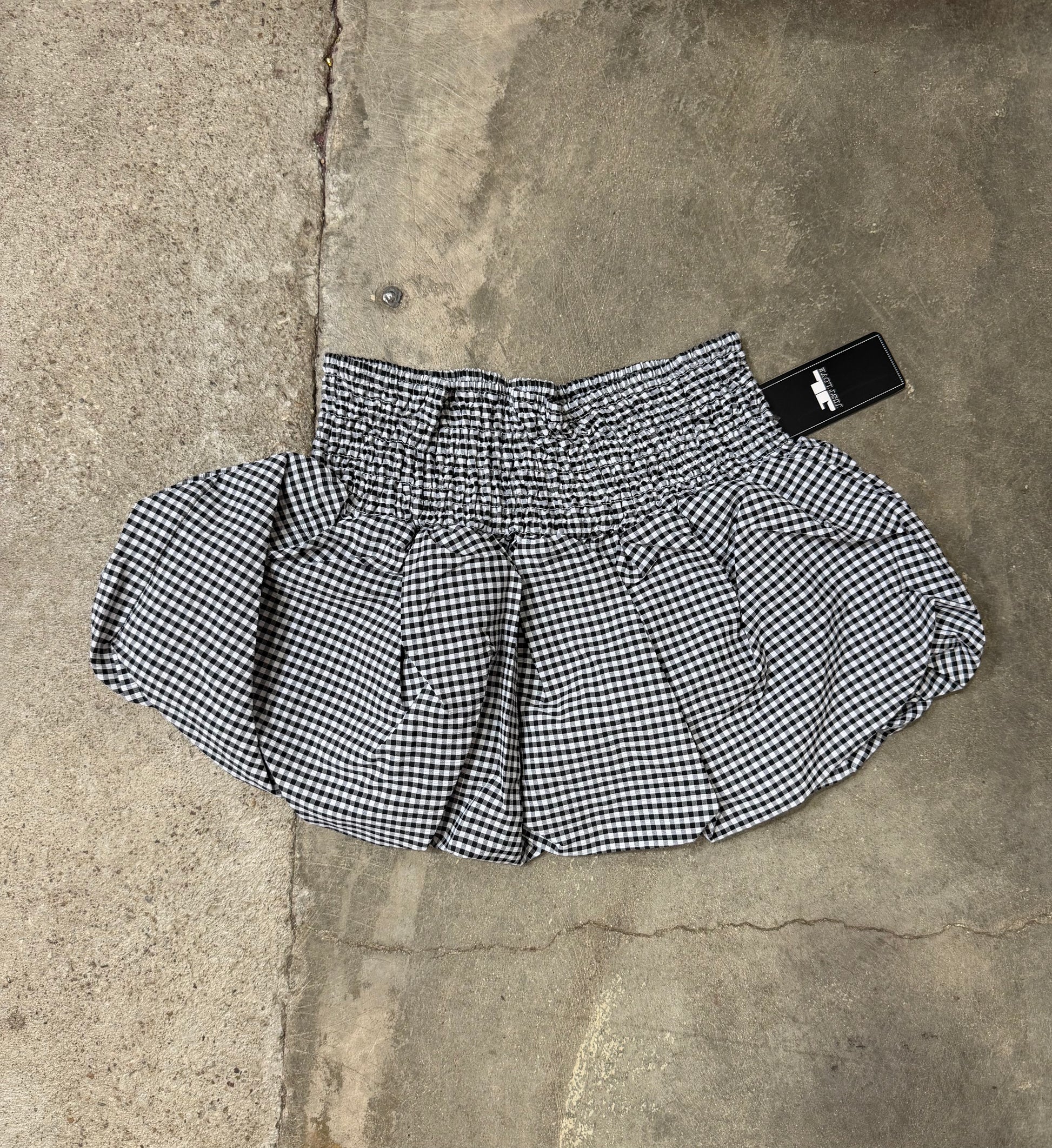 Black Gingham Bubble Skort