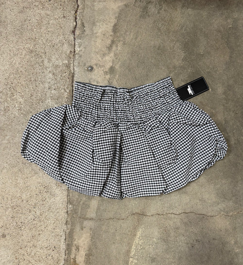 Black Gingham Bubble Skort