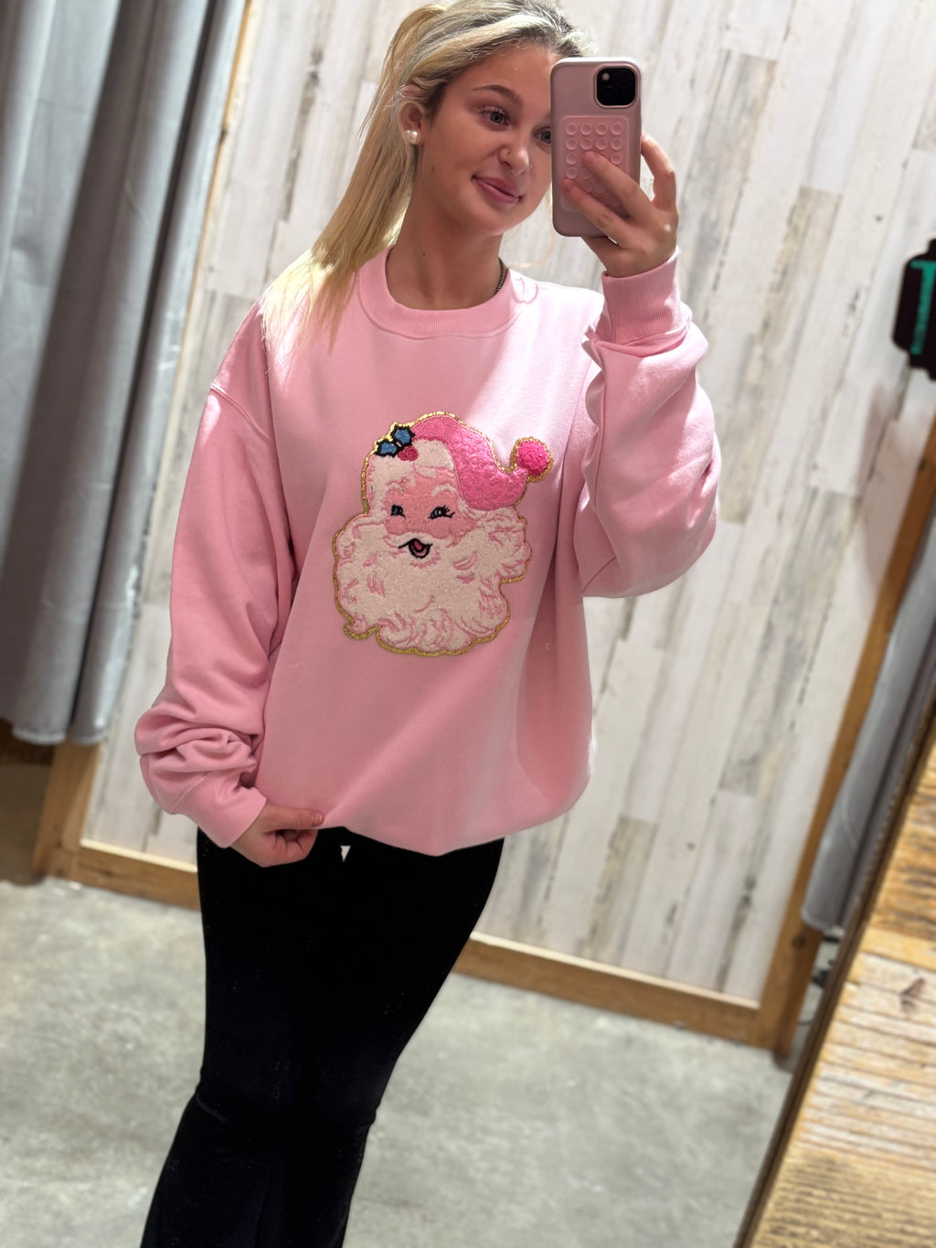 Pink Santa Sweatshirt