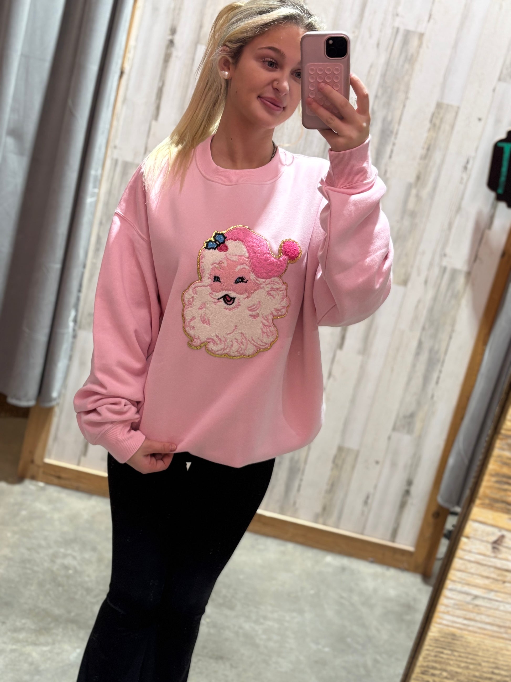 Pink Santa Sweatshirt
