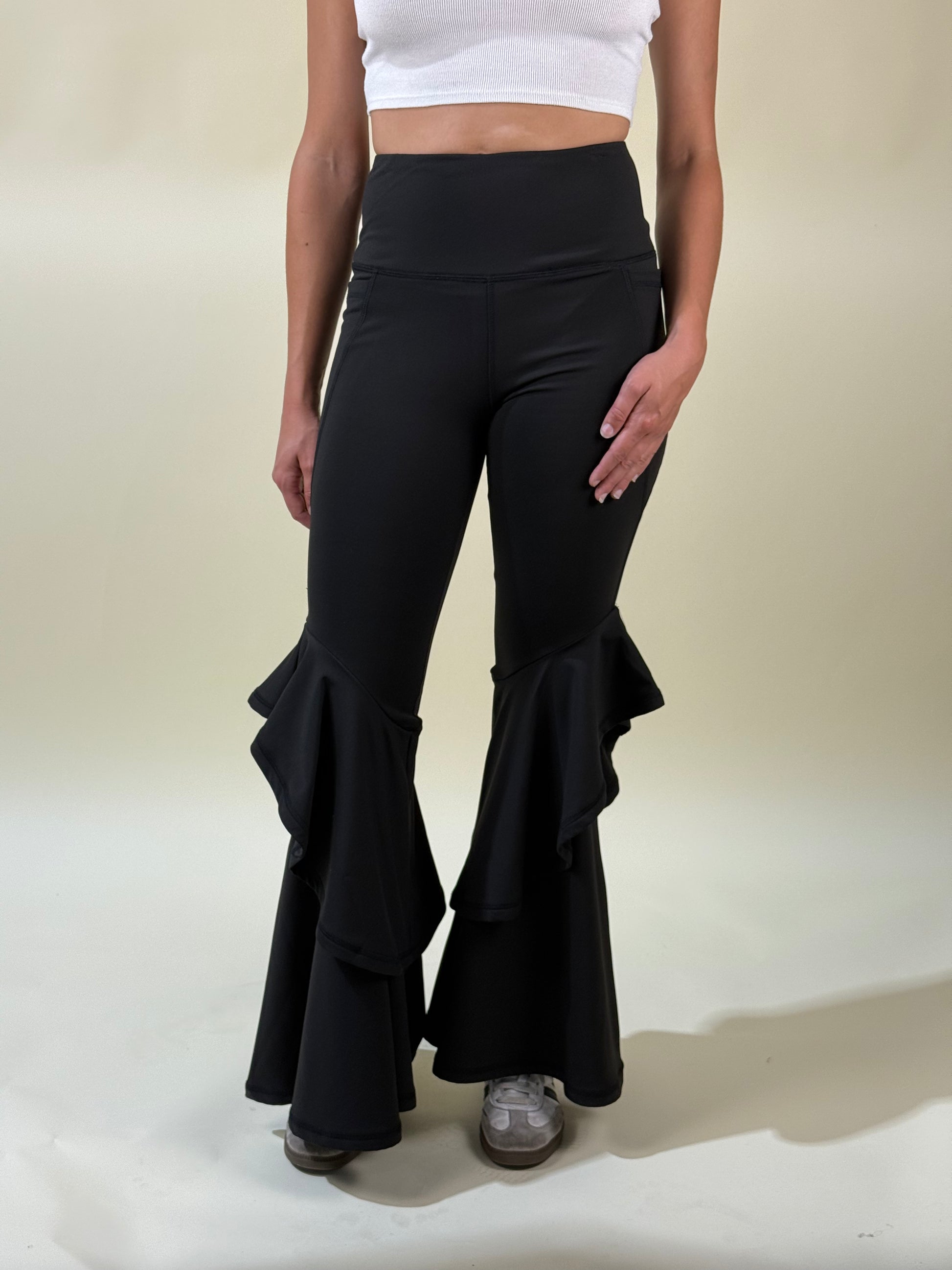 Spandex Ruffle Bell Bottoms