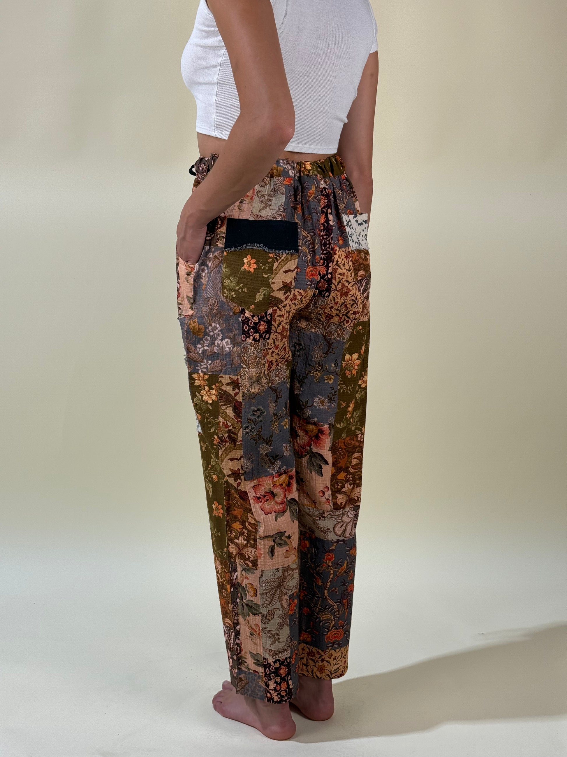 Flower Patchwork Pants