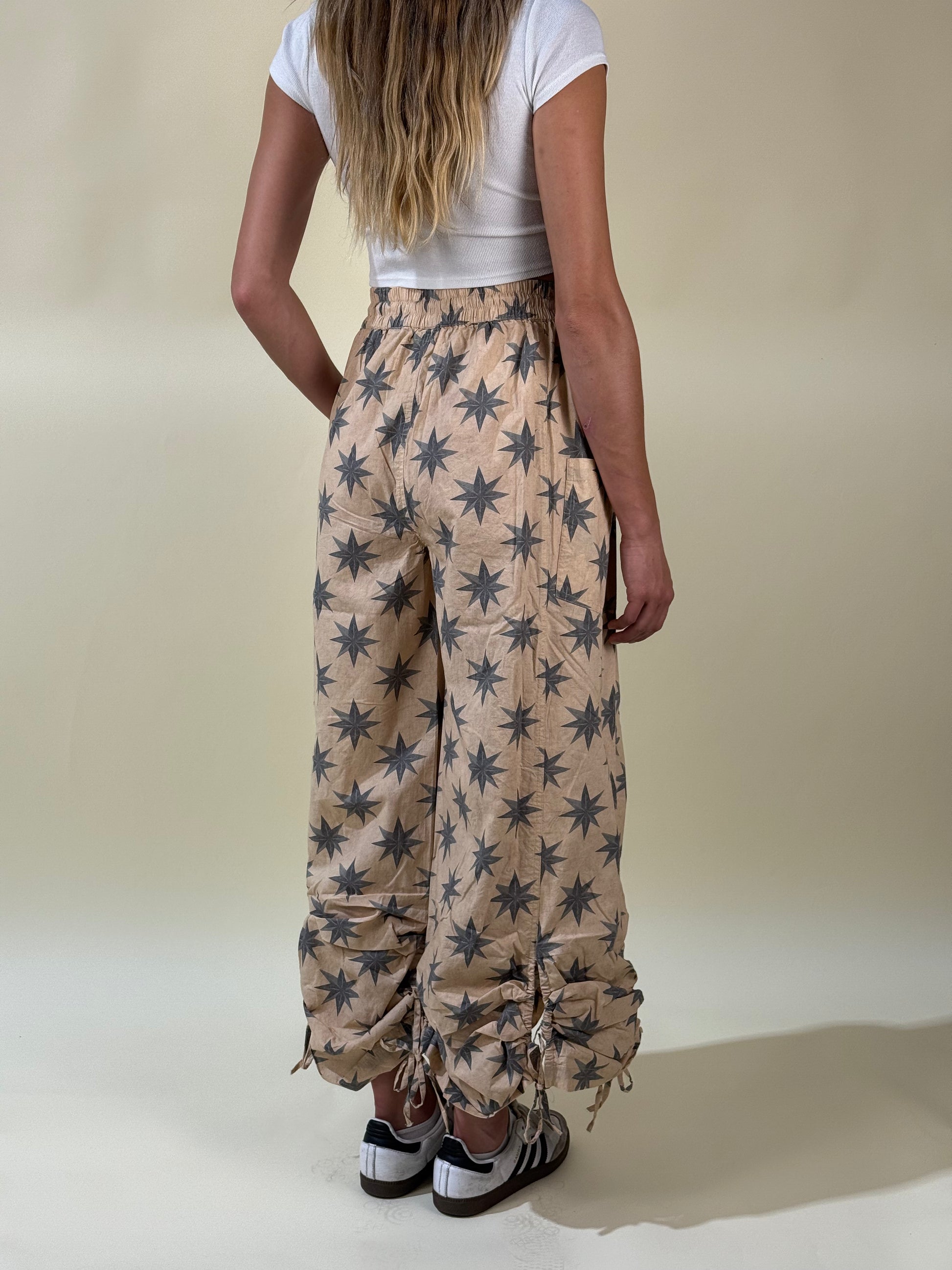 Star Wide Leg Draw String Pants