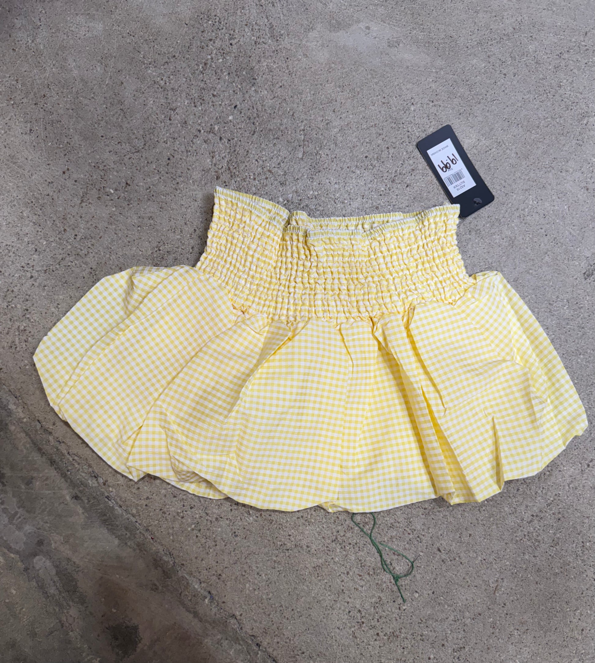 Yellow Gingham Bubble Skort