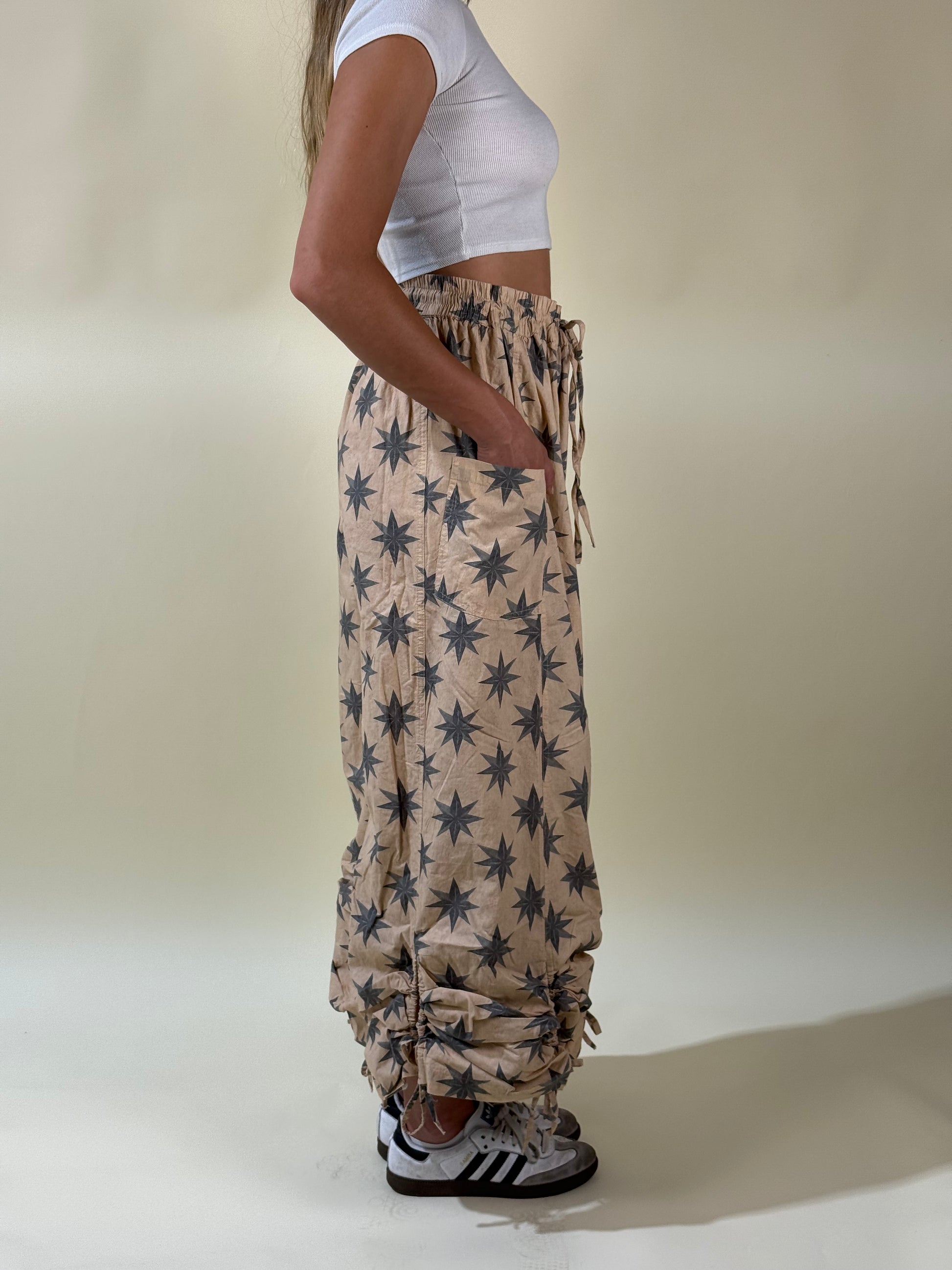 Star Wide Leg Draw String Pants