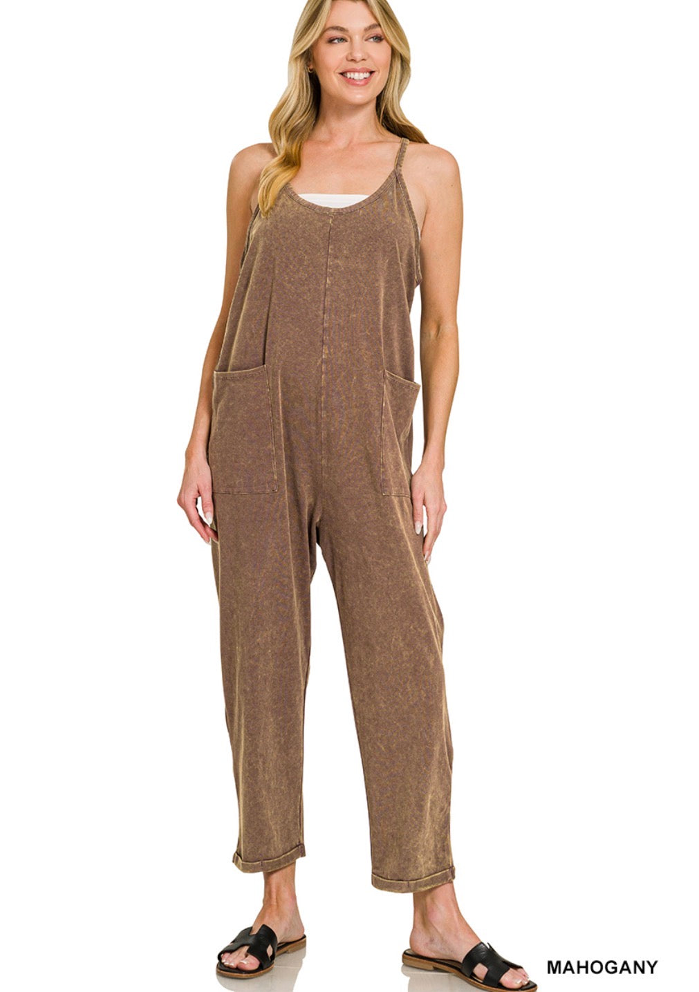 Zenana Acid Wash Romper