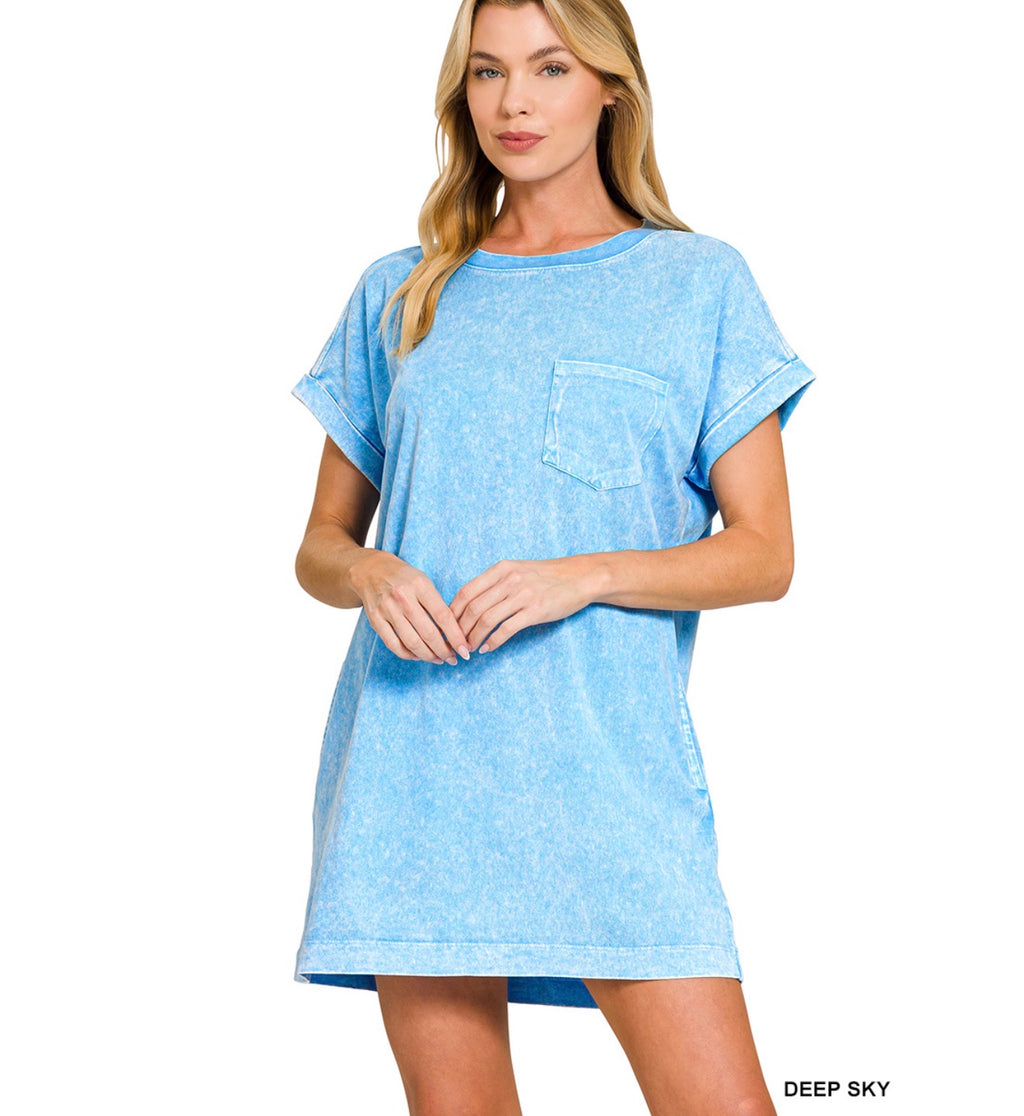 Zenana Acid Washed Dress