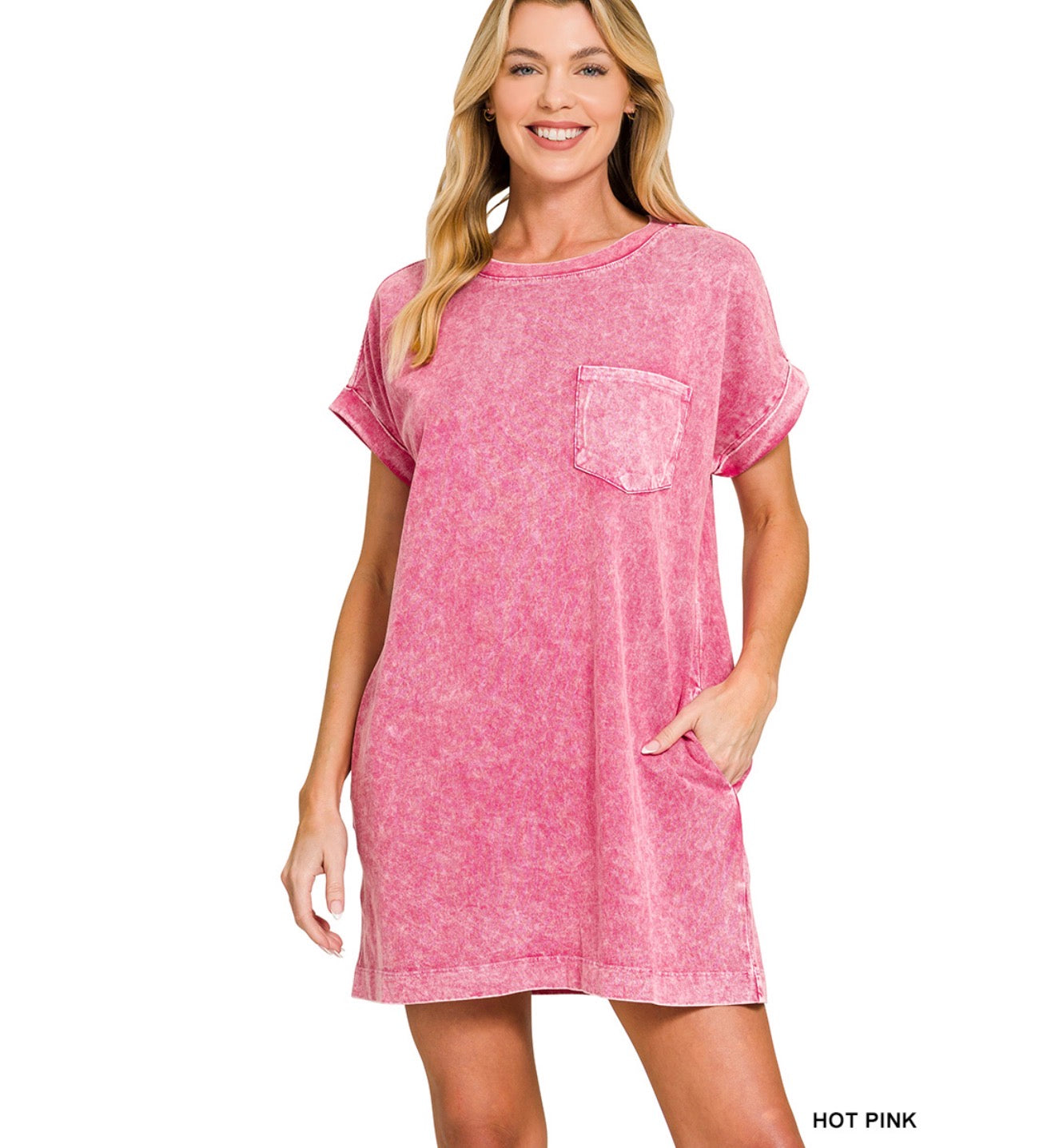 Zenana Acid Washed Dress