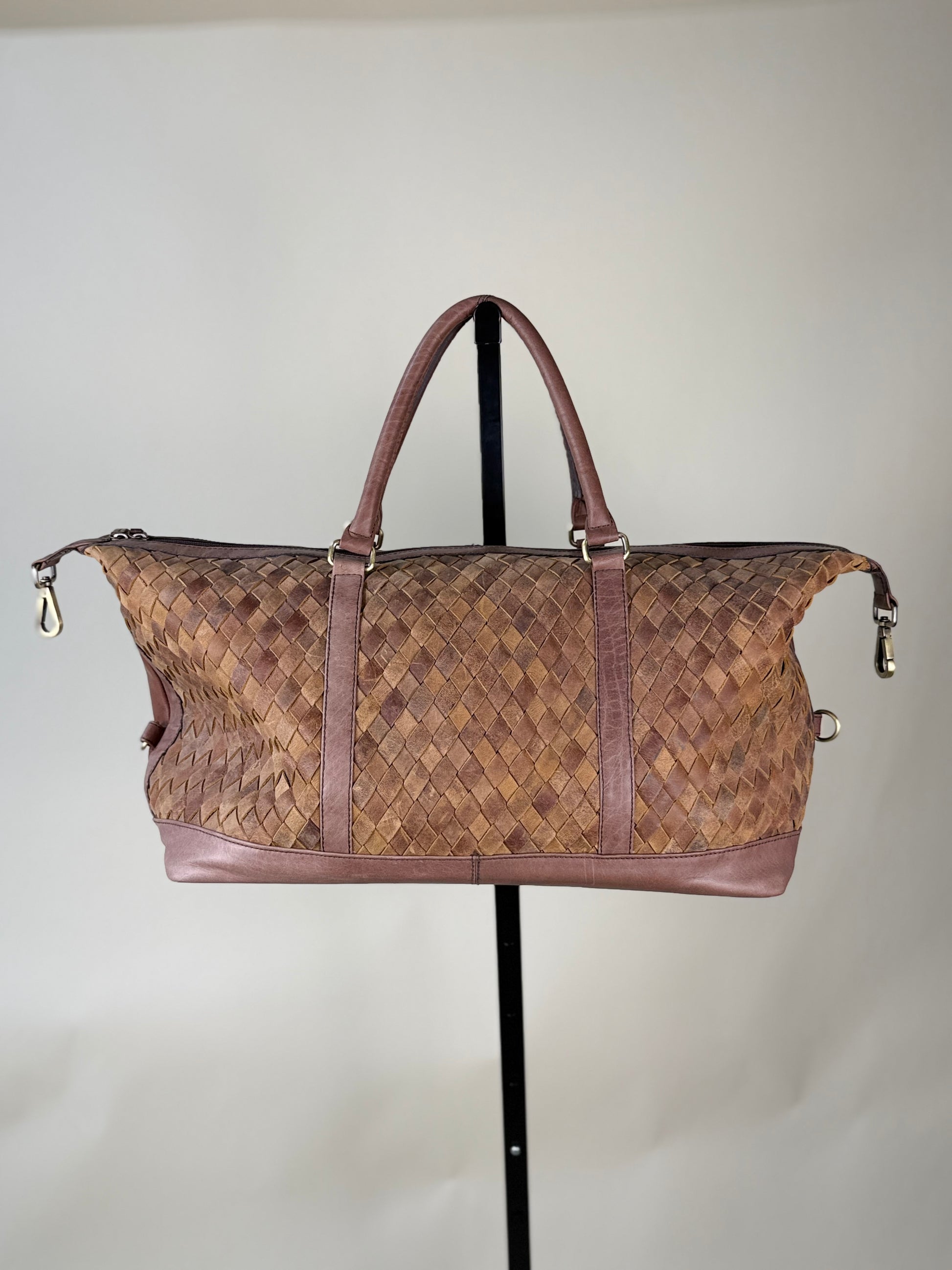 Woven Leather Duffle