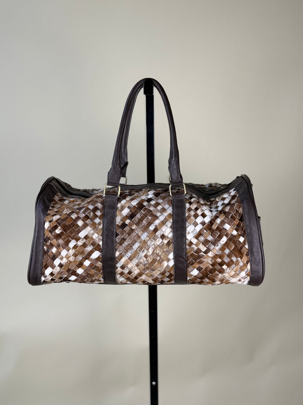 Woven Multi-Color Leather Duffle