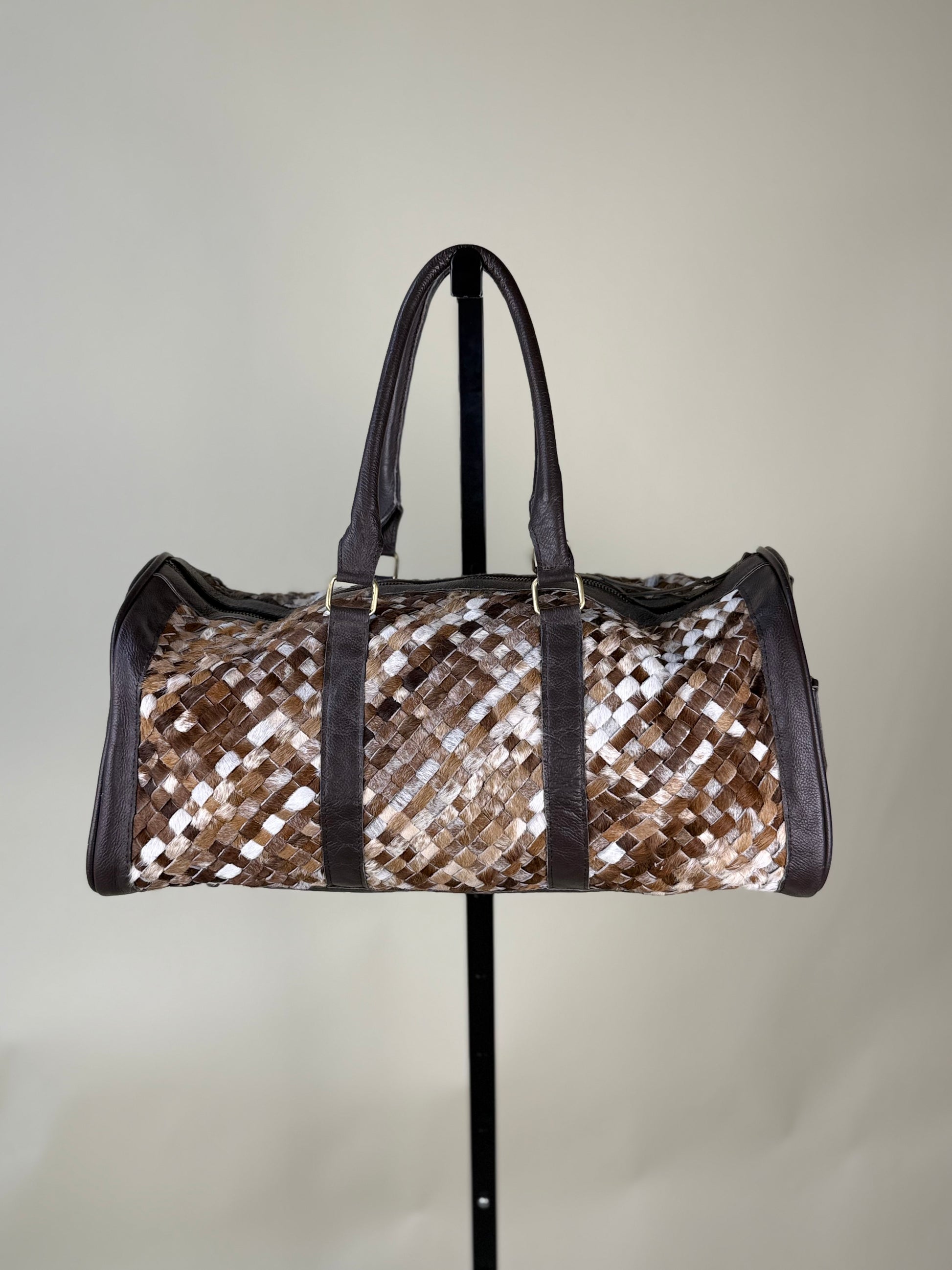 Woven Multi-Color Leather Duffle