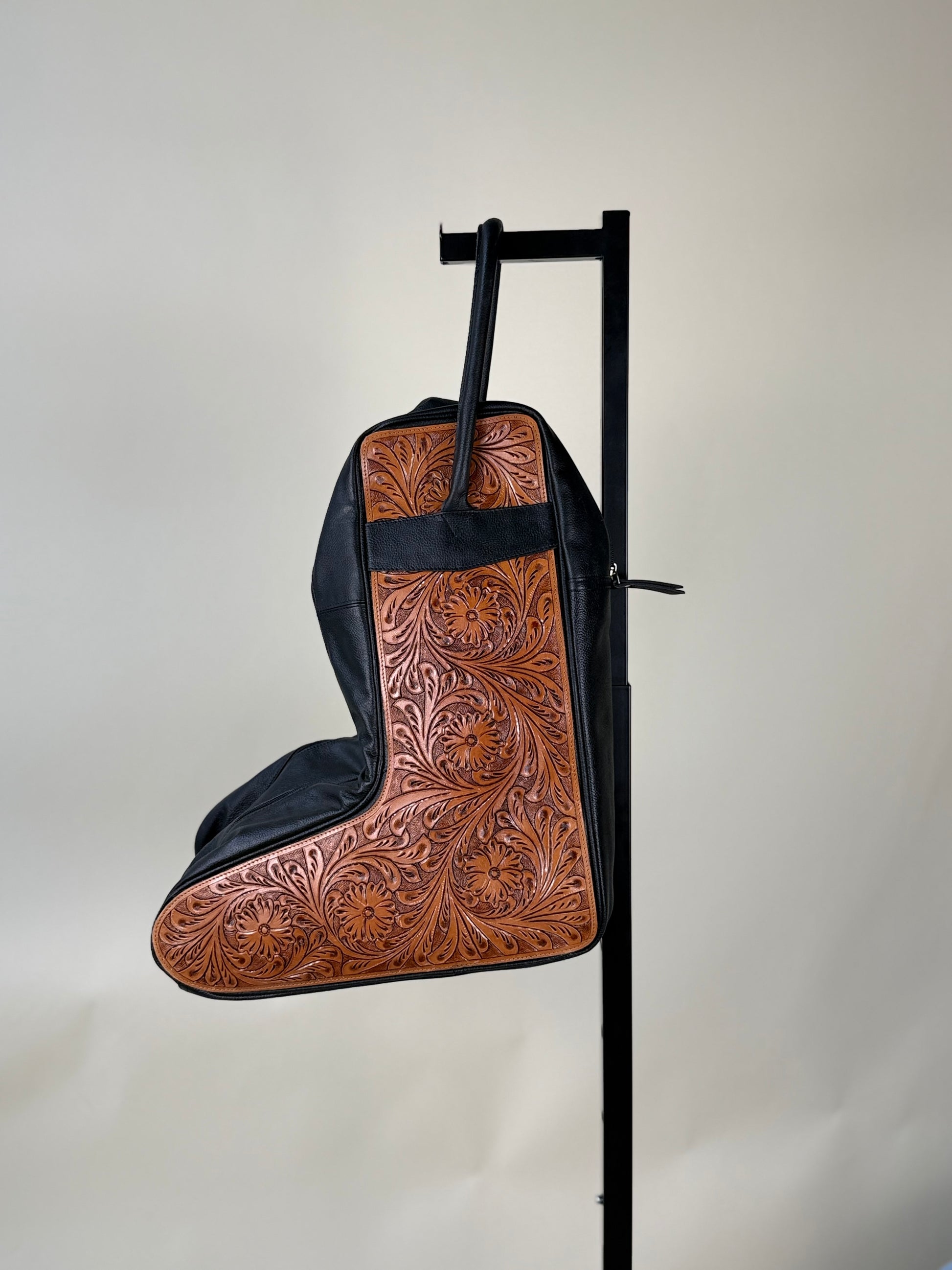 Tooled Leather Boot Bag