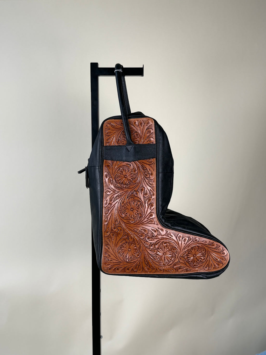Tooled Leather Boot Bag