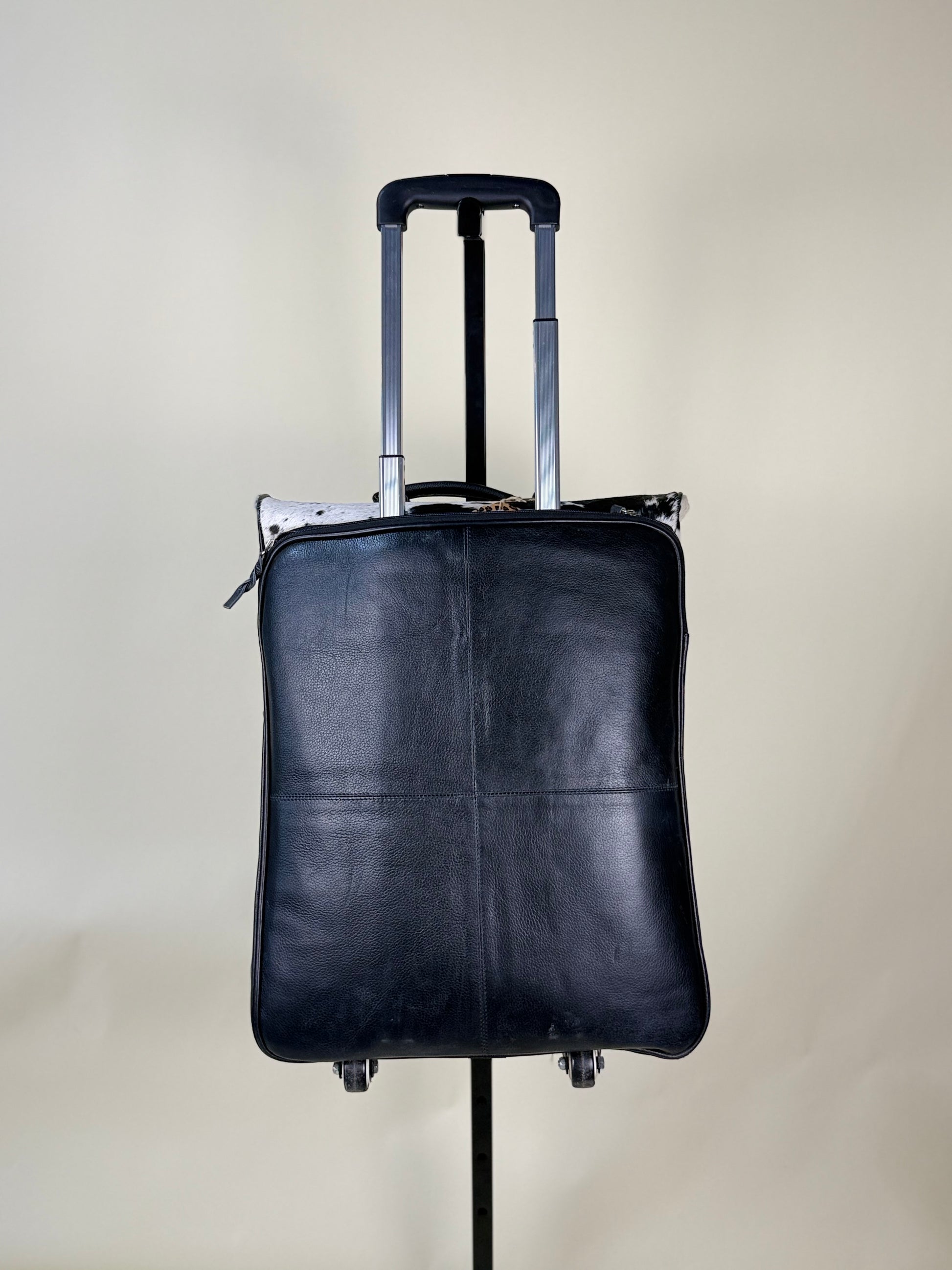 Black & White Cowhide Suit Case