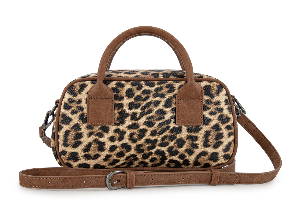 Wrangler Whipstitch Collection Mini Satchel/Crossbody Bag - Leopard