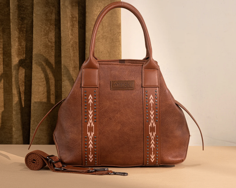 Wrangler Carry-All Aztec Expandable Tote/Crossbody -Brown