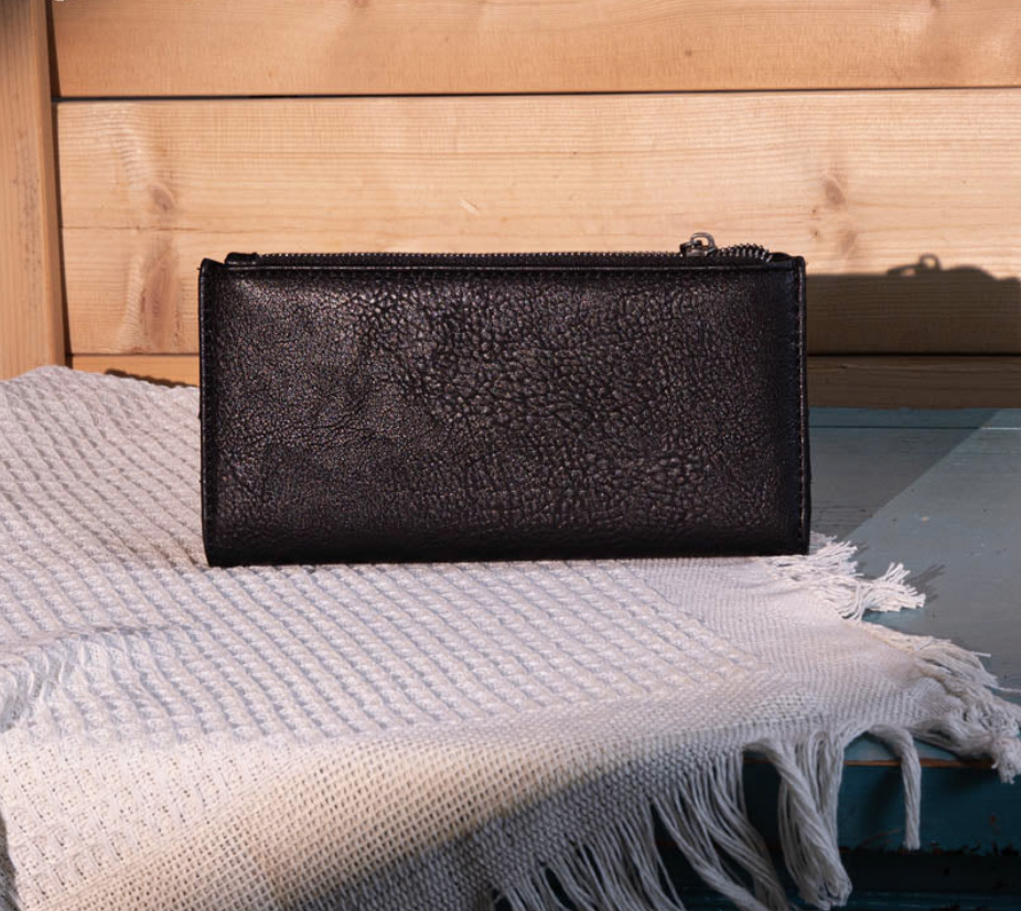 Wrangler Embroidered Bi-Fold Wallet - Black