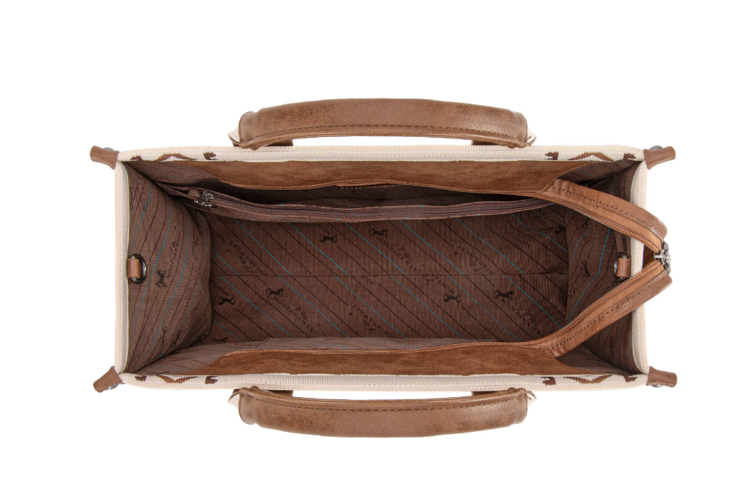 Montana West Aztec Retro Arrows Dual Sided Print Large Tote/Crossbody-Beige