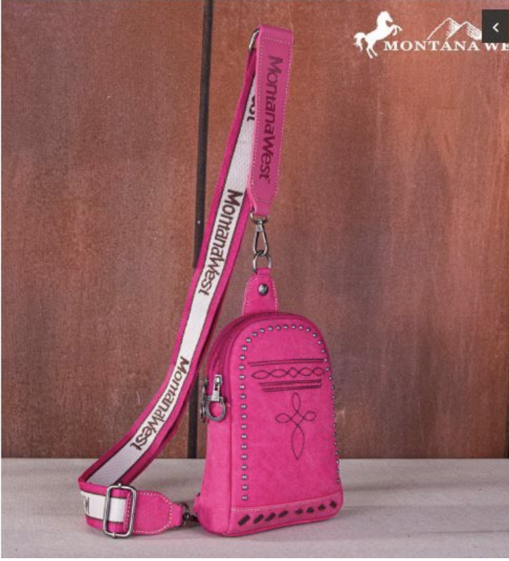Montana West Embroidered Boot Stitch Sling Bag