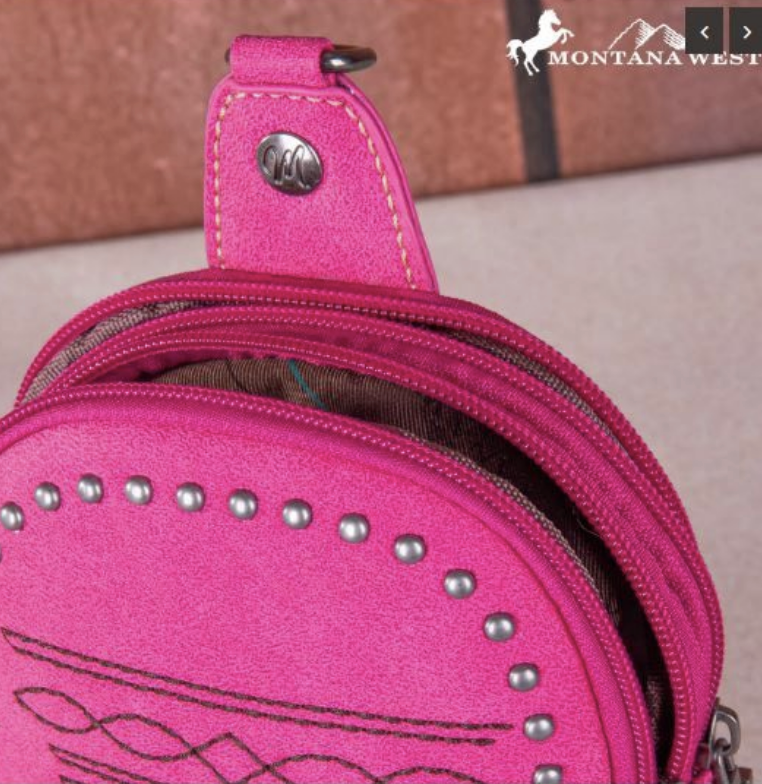 Montana West Embroidered Boot Stitch Sling Bag
