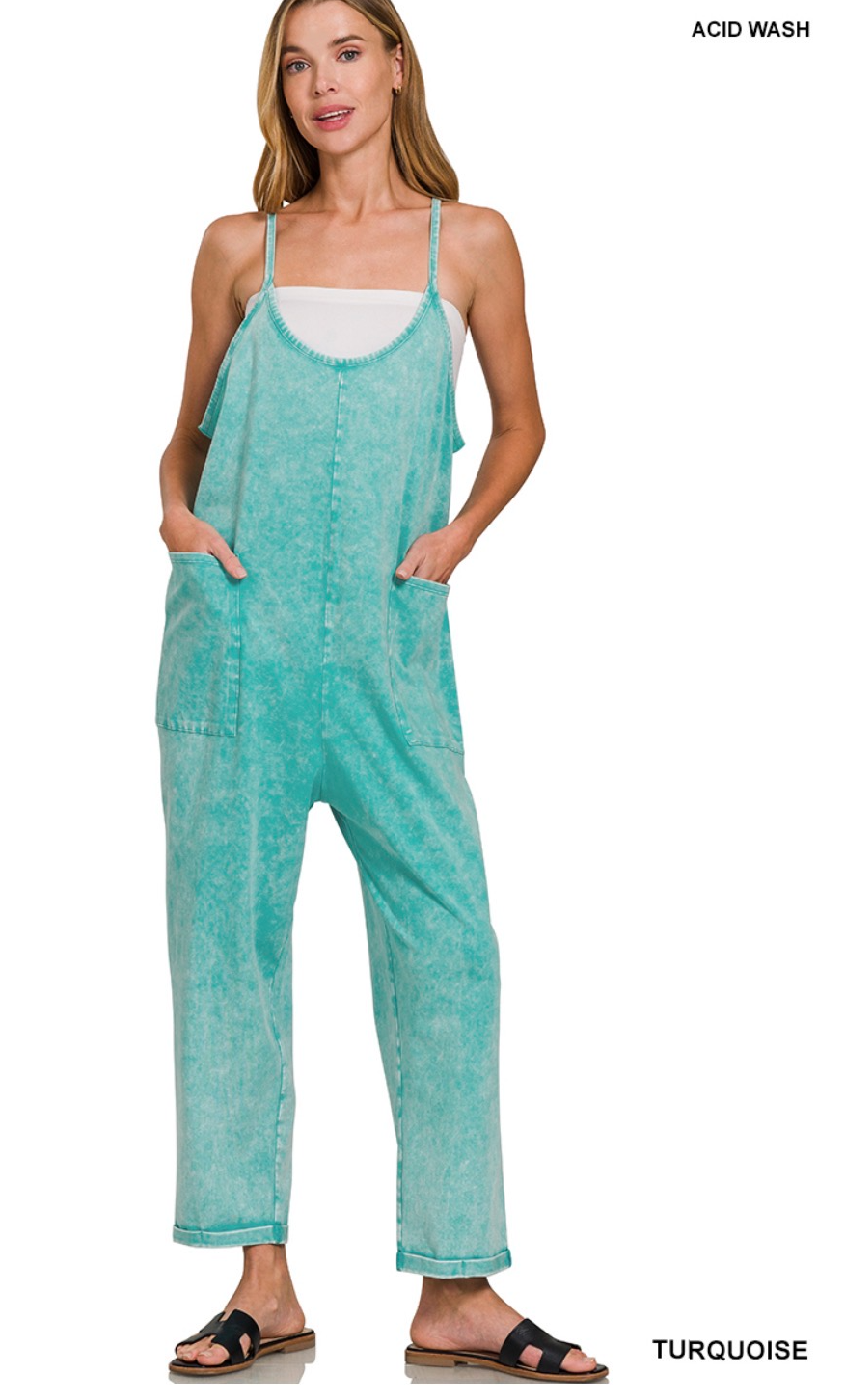 Zenana Acid Wash Romper